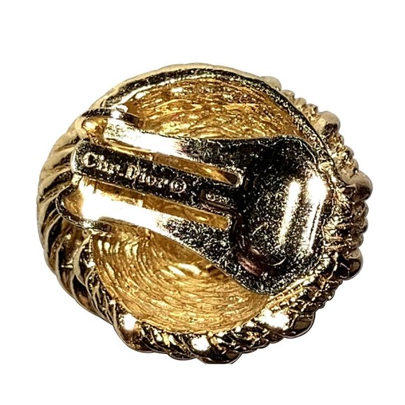 Christian Dior Textured Gold Tone Knot Earrings - Picture 5 of 5